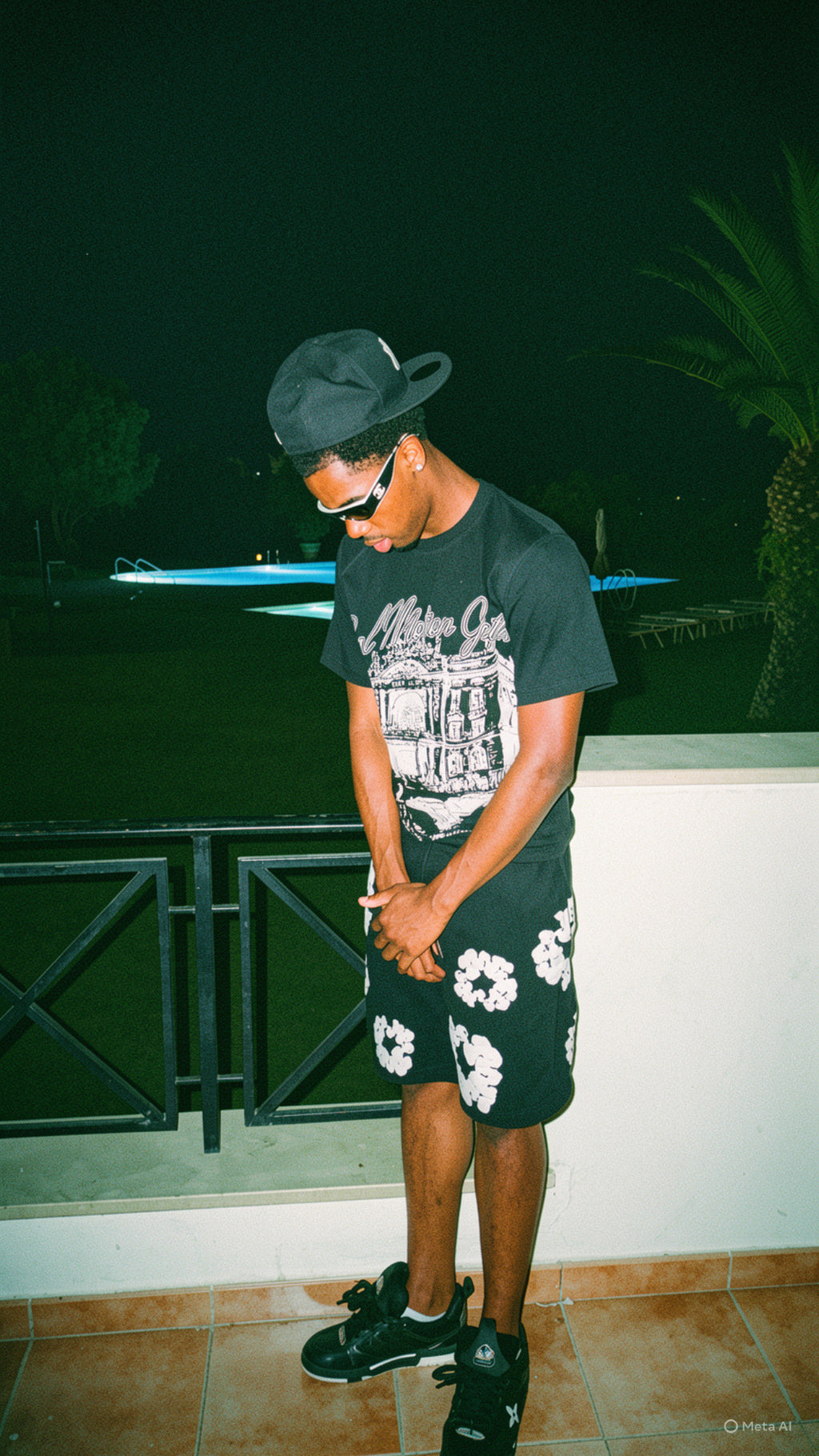 GRAND ENTRANCE BLACK ACID WASH TEE