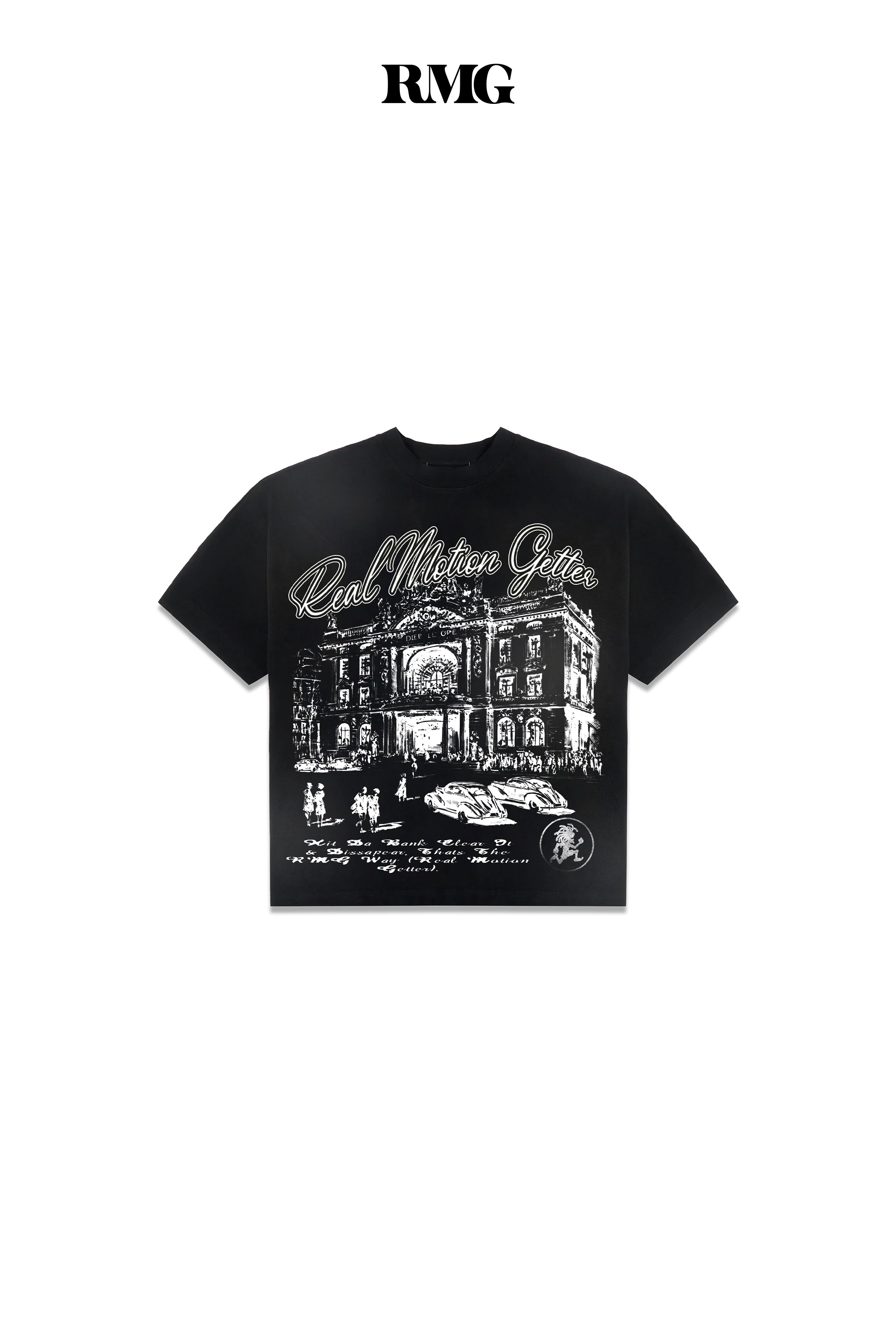 GRAND ENTRANCE BLACK ACID WASH TEE